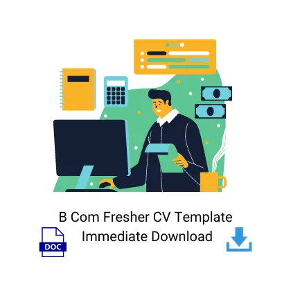 B Com Fresher Resume Sample Format Immediate Download CV