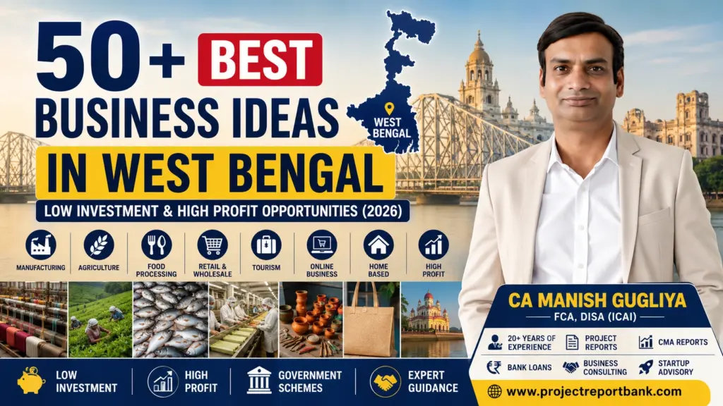 50+ Best Business Ideas in West Bengal 2026 – Low Investment & High Profit Opportunities | CA Manish Gugliya | ProjectReportBank.com