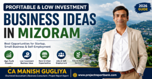 Business Ideas in Mizoram 2026 featuring CA Manish Gugliya with profitable low investment startup, MSME, manufacturing, rural and self-employment business opportunities in Mizoram