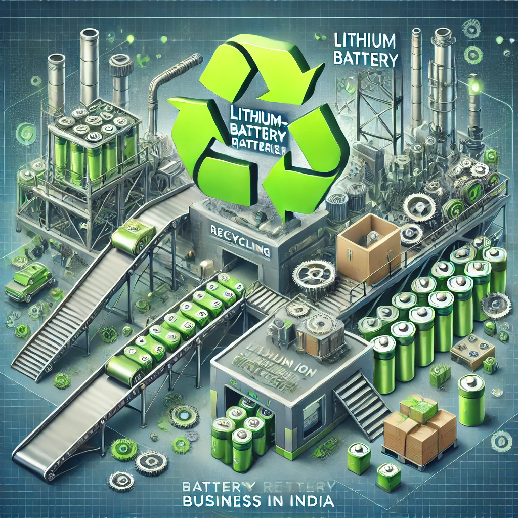 An image representing the lithium-ion battery recycling business in India