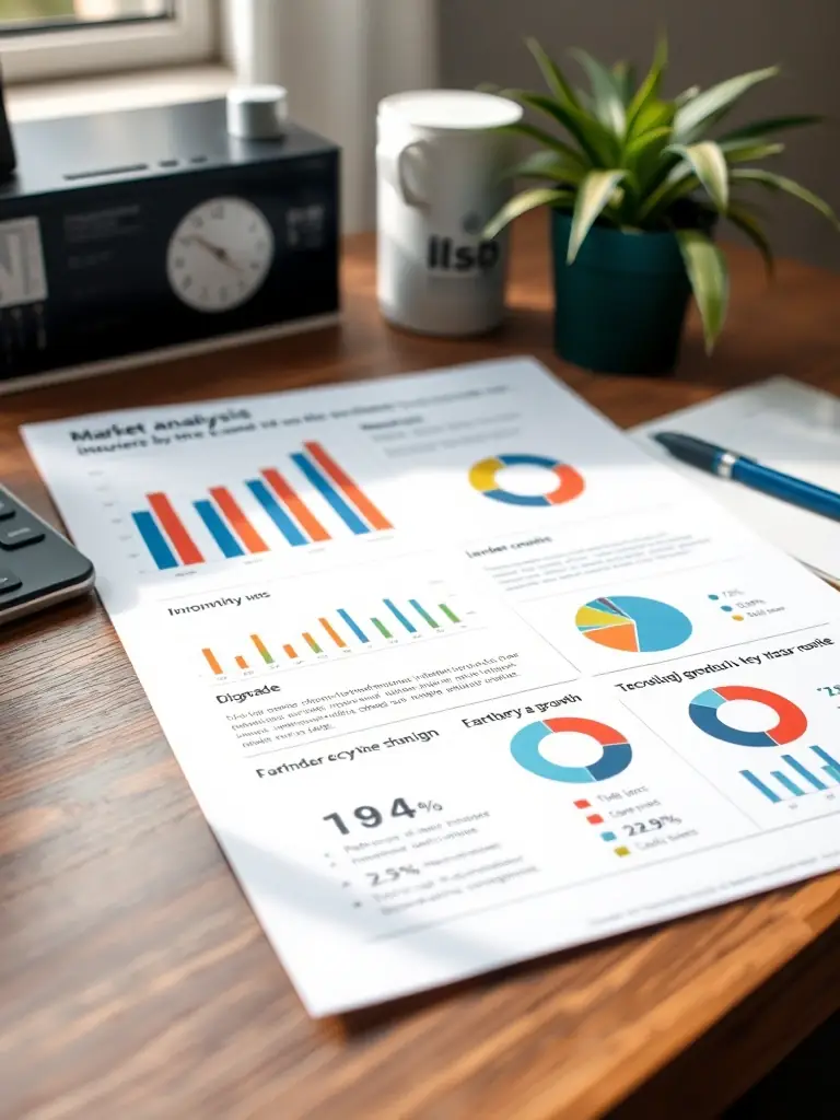 A close-up shot of a detailed market analysis chart showing the growth potential of the EV battery recycling industry, emphasizing key statistics and trends.