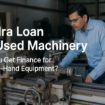 Illustration showing a man standing next to used industrial machinery with the text 
