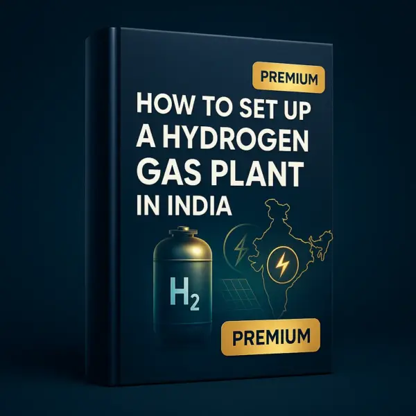 Premium ebook Cover page for Hydrogen Plant setup in India