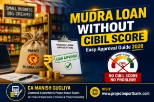 Mudra loan without CIBIL score approval process for small business India