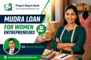 Mudra loan for women entrepreneurs India – businesswoman with project report planning for small business funding