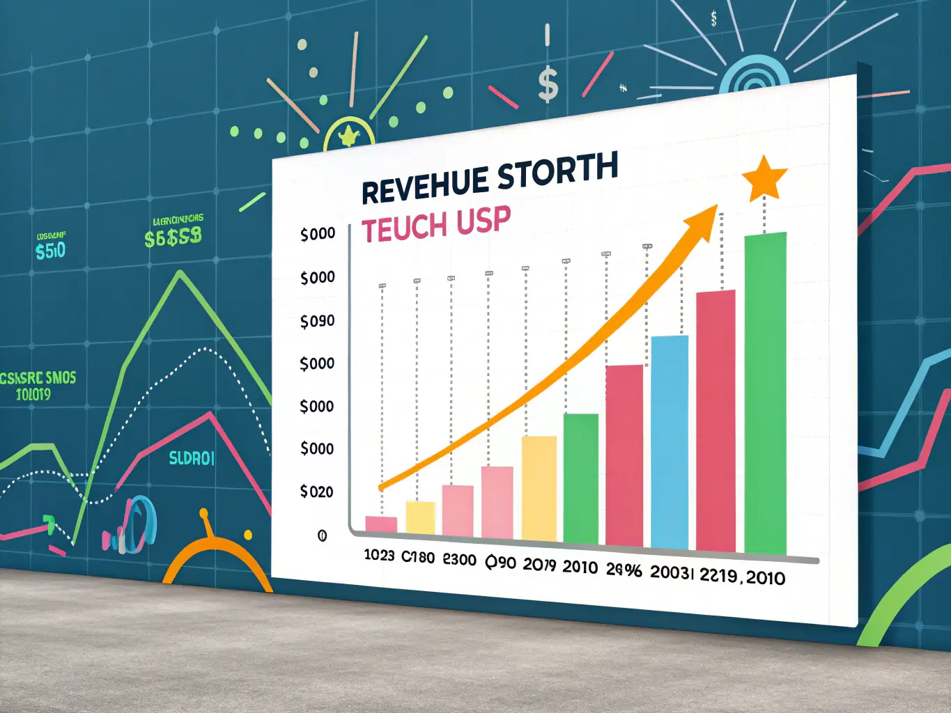 A graph showing the growth trajectory of a bootstrapped startup, illustrating the potential for success with smart resource management and strategic planning.