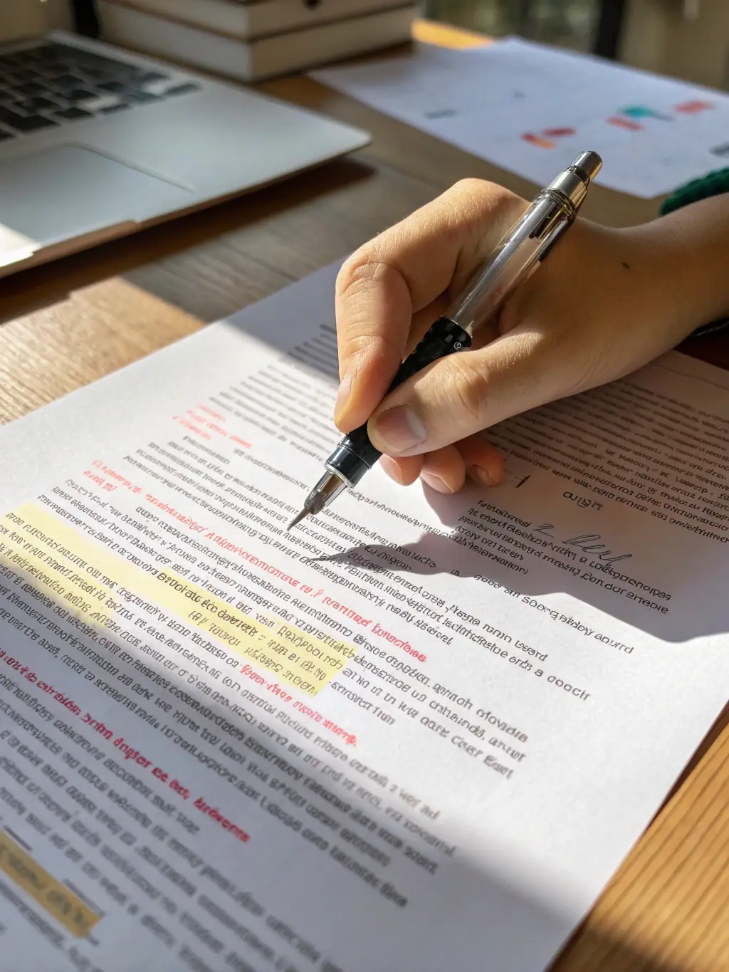 A hand holding a pen, writing on a business plan template, representing the practical tools provided in the eBook.