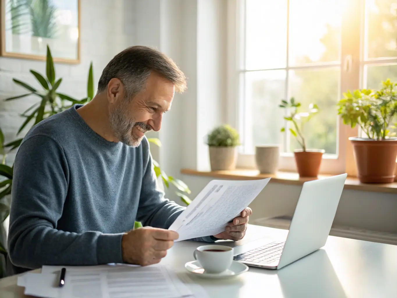 An image showing a successful entrepreneur receiving a loan approval letter, highlighting the positive outcome of using Project Report Bank's services.