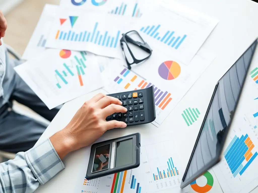 A focused image of financial data and charts, representing the CMA Data Preparation service for businesses in Alirajpur.