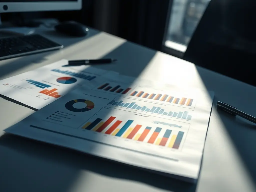 A professional image depicting a stack of project reports with various industry-related icons subtly overlaid, symbolizing the breadth of services offered by Project Report Bank.