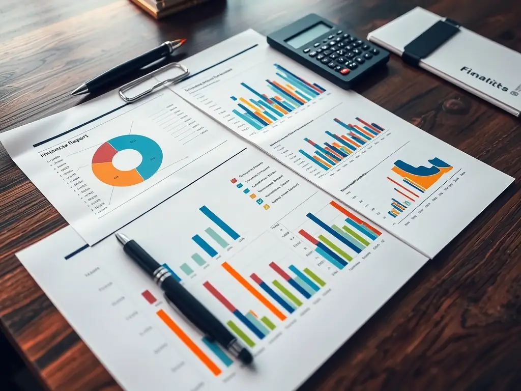 An image showing a detailed project report document with financial charts and graphs, highlighting the precision and depth of analysis provided by Project Report Bank.