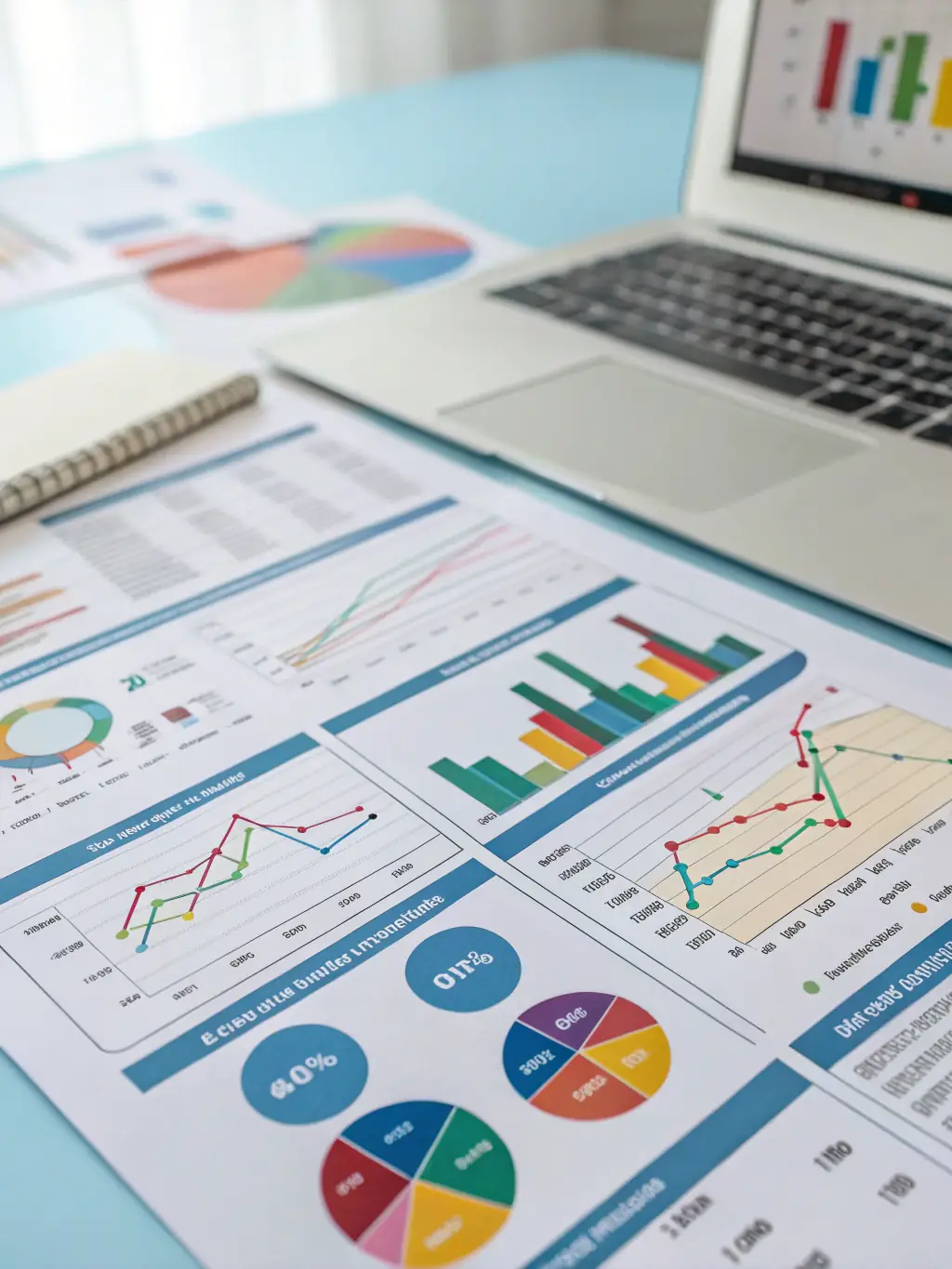 A stack of industry-specific reports and market research documents, with a professional analyzing sector trends, showcasing expertise in various business domains.