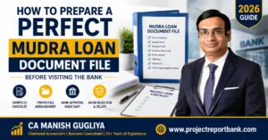 How to Prepare Perfect Mudra Loan Document File 1200x628 How to Prepare a Perfect Mudra Loan Document File Before Visiting the Bank – Complete Documentation Checklist 2026 | CA Manish Gugliya