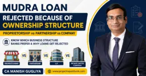 Mudra Loan Rejected Because of Ownership Structure – Proprietorship vs Partnership vs Company explained by CA Manish Gugliya with business ownership comparison for Mudra Loan eligibility and approval tips