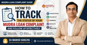 How to track the status of your Mudra loan complaint and follow up effectively – guide by CA Manish Gugliya with complaint tracking, escalation process, and resolution tips.