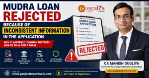 mudra loan rejected inconsistent information Mudra Loan rejected because of inconsistent information in the application explained by CA Manish Gugliya with common mistakes, bank verification process, document mismatch, and solutions to reapply successfully.