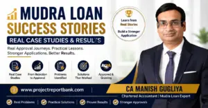 Mudra Loan Success Stories and Case Studies featuring CA Manish Gugliya with real loan approval journeys and practical lessons