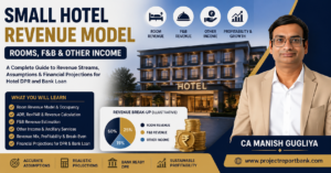 ChatGPT Image Aug 17 2026 04 55 20 PM Small Hotel Revenue Model showing room revenue, F&B income, other hotel income, profitability and financial projections by CA Manish Gugliya.