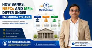 Banks vs NBFCs vs MFIs for Mudra Loan under PM Mudra Yojana explained by CA Manish Gugliya.
