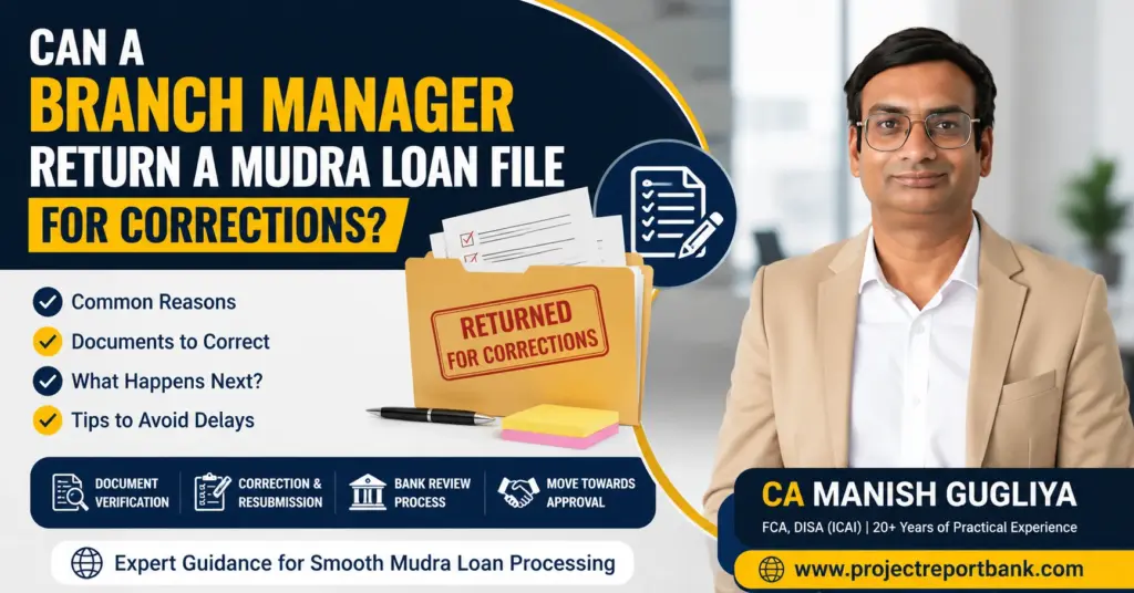 can branch manager return mudra loan file for corrections feature image Can a Branch Manager Return a Mudra Loan File for Corrections? – Expert Guide by CA Manish Gugliya