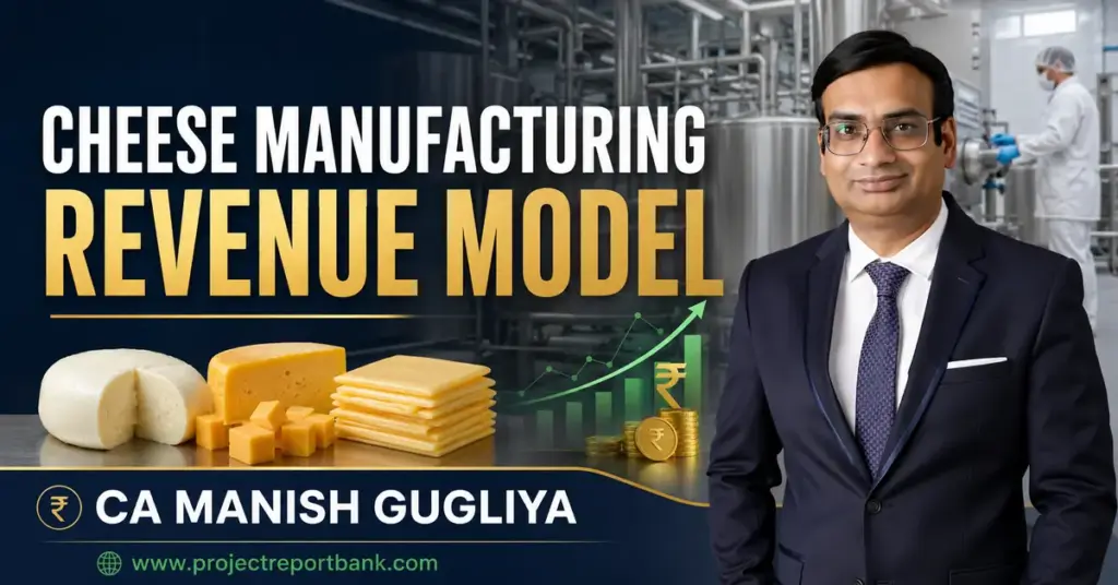 Cheese Manufacturing Revenue Model featuring industrial cheese production, profitability growth and CA Manish Gugliya.