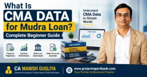 cma data for mudra loan beginner guide CMA Data for Mudra Loan beginner guide by CA Manish Gugliya explaining financial projections and bank loan assessment