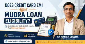 Does Credit Card EMI Affect Mudra Loan Eligibility – CA Manish Gugliya explaining EMI impact on Mudra Loan approval and repayment capacity.