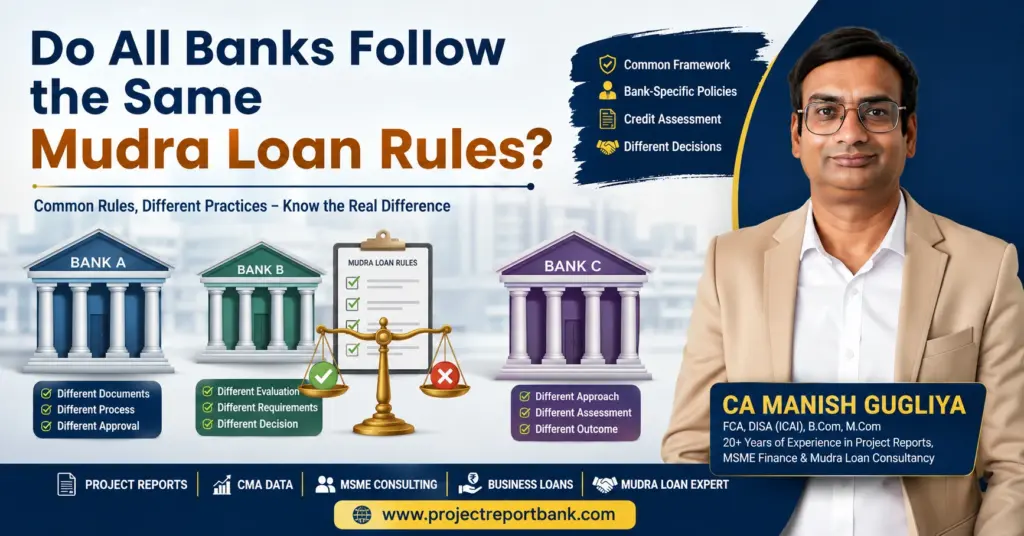 do all banks follow same mudra loan rules Do all banks follow the same Mudra Loan rules? Comparison of bank-specific policies, credit assessment and approval practices explained by CA Manish Gugliya.
