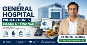 general hospital project cost means of finance General Hospital Project Cost & Means of Finance guide by CA Manish Gugliya covering hospital investment, bank loan, funding structure and DPR planning.