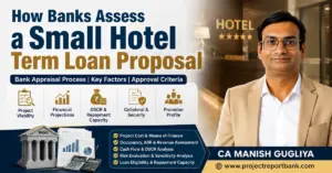 How banks assess a small hotel term loan proposal covering project viability, financial projections, DSCR, collateral, promoter profile and repayment capacity – CA Manish Gugliya.