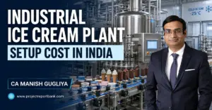 industrial ice cream plant setup cost india Industrial ice cream plant setup cost in India featuring an automated ice cream production line and CA Manish Gugliya.