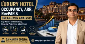 Luxury Hotel Occupancy, ARR, RevPAR and Break-Even Analysis with financial projections by CA Manish Gugliya.