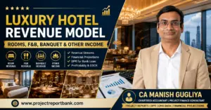 Luxury Hotel Revenue Model covering rooms, F&B, banquet and other income with CA Manish Gugliya, ProjectReportBank.com.