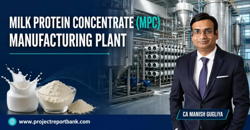 Milk Protein Concentrate (MPC) manufacturing plant with dairy processing machinery and CA Manish Gugliya.