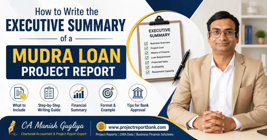 mudra loan project report executive summary How to write a Mudra Loan project report executive summary – guide by CA Manish Gugliya