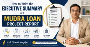 How to write a Mudra Loan project report executive summary – guide by CA Manish Gugliya