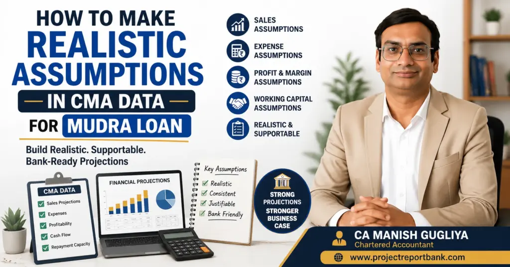 realistic assumptions cma data mudra loan How to make realistic assumptions in CMA Data for Mudra Loan with financial projections and CA Manish Gugliya