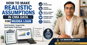 realistic assumptions cma data mudra loan How to make realistic assumptions in CMA Data for Mudra Loan with financial projections and CA Manish Gugliya