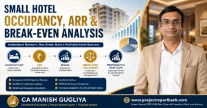 Small Hotel Occupancy, ARR & Break-Even Analysis with RevPAR, profitability and cash flow insights by CA Manish Gugliya.