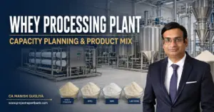 whey processing plant capacity planning product mix Whey processing plant capacity planning and product mix with CA Manish Gugliya, featuring WPC, WPI, whey powder and lactose production.