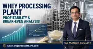 whey processing plant profitability break even analysis Whey processing plant profitability and break-even analysis with CA Manish Gugliya, processing equipment and financial charts.