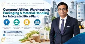 common utilities warehousing packaging material handling integrated rice plant Common utilities, warehousing, packaging and material handling for integrated rice plant with CA Manish Gugliya.