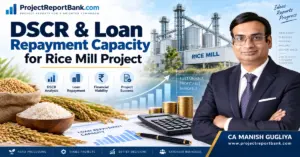 DSCR and loan repayment capacity for rice mill project with CA Manish Gugliya, rice mill plant, financial analysis, repayment chart and ProjectReportBank.com.