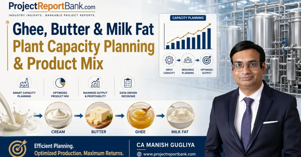 Ghee, Butter & Milk Fat Plant Capacity Planning & Product Mix by CA Manish Gugliya – ProjectReportBank.com
