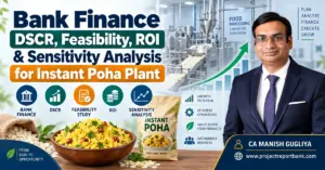 Bank Finance, DSCR, Feasibility, ROI and Sensitivity Analysis for Instant Poha Plant by CA Manish Gugliya.