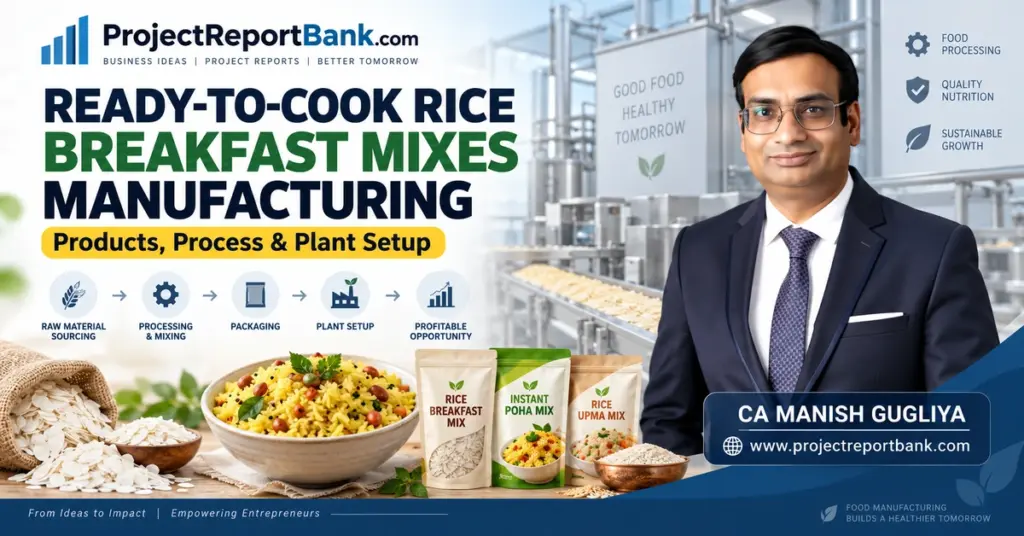 Ready-to-Cook Rice Breakfast Mixes Manufacturing plant setup, process, packaging and products with CA Manish Gugliya.