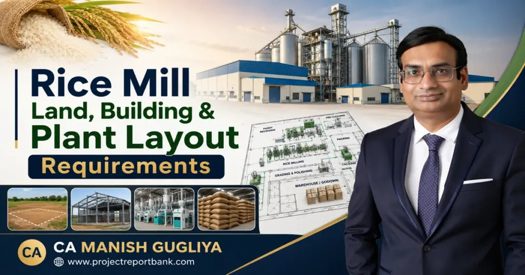 Rice Mill Land, Building & Plant Layout Requirements in India – CA Manish Gugliya, ProjectReportBank.com