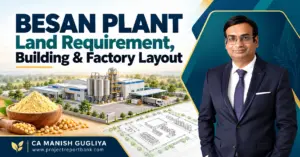 Besan Plant Land Requirement, Building & Factory Layout – Practical Planning Guide by CA Manish Gugliya