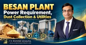 besan plant power dust collection utilities Besan plant power requirement, dust collection and utilities, featuring milling equipment and CA Manish Gugliya.