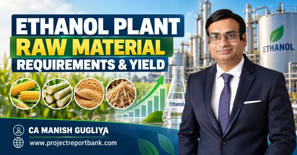 Ethanol Plant Raw Material Requirements & Yield in India – Maize, Grain Consumption, Ethanol Distillery and CA Manish Gugliya.